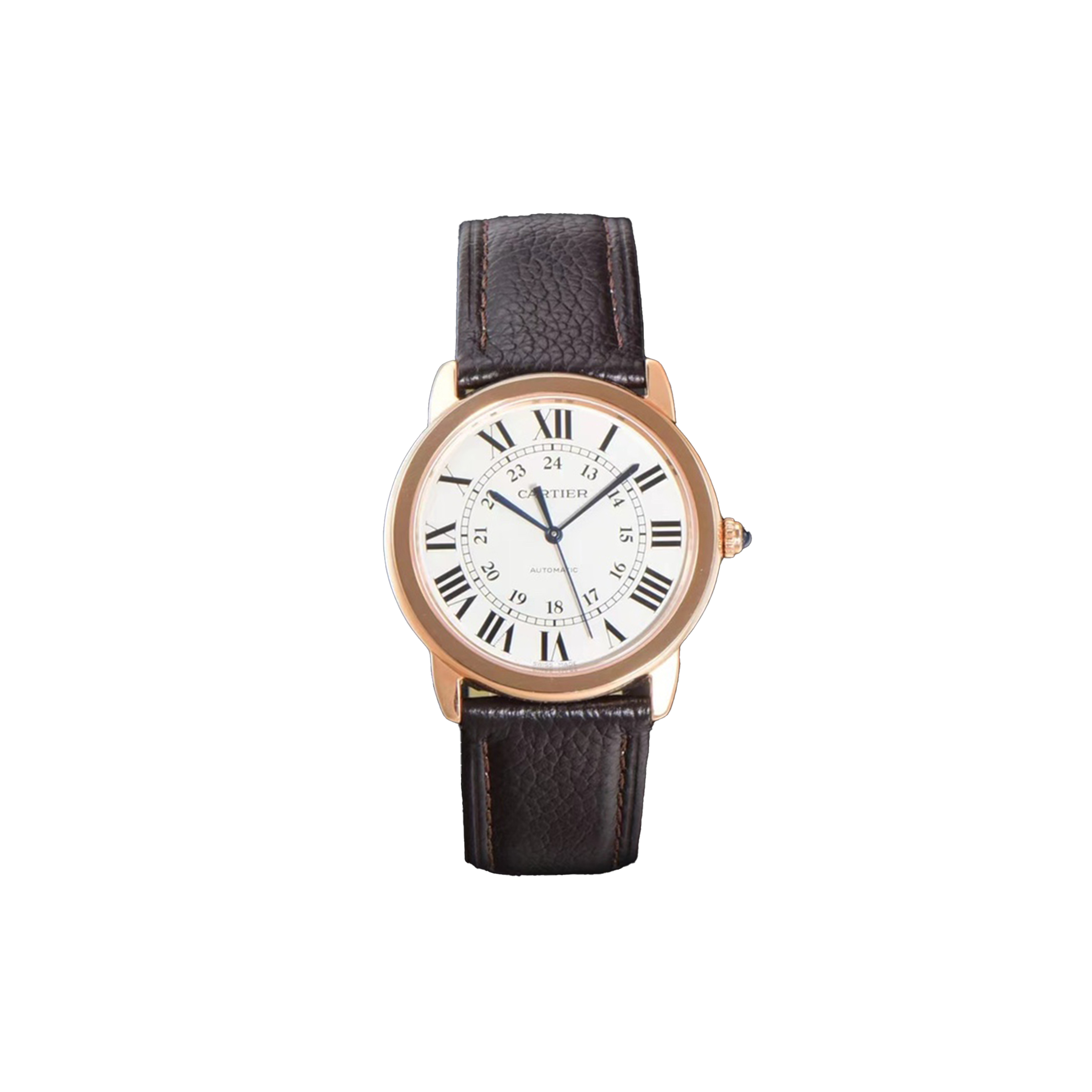 CARTIER RONDE DE COLLECTION SILVER DIAL ROSE GOLD AUTOMATIC 36MM WATCH W2RN0008